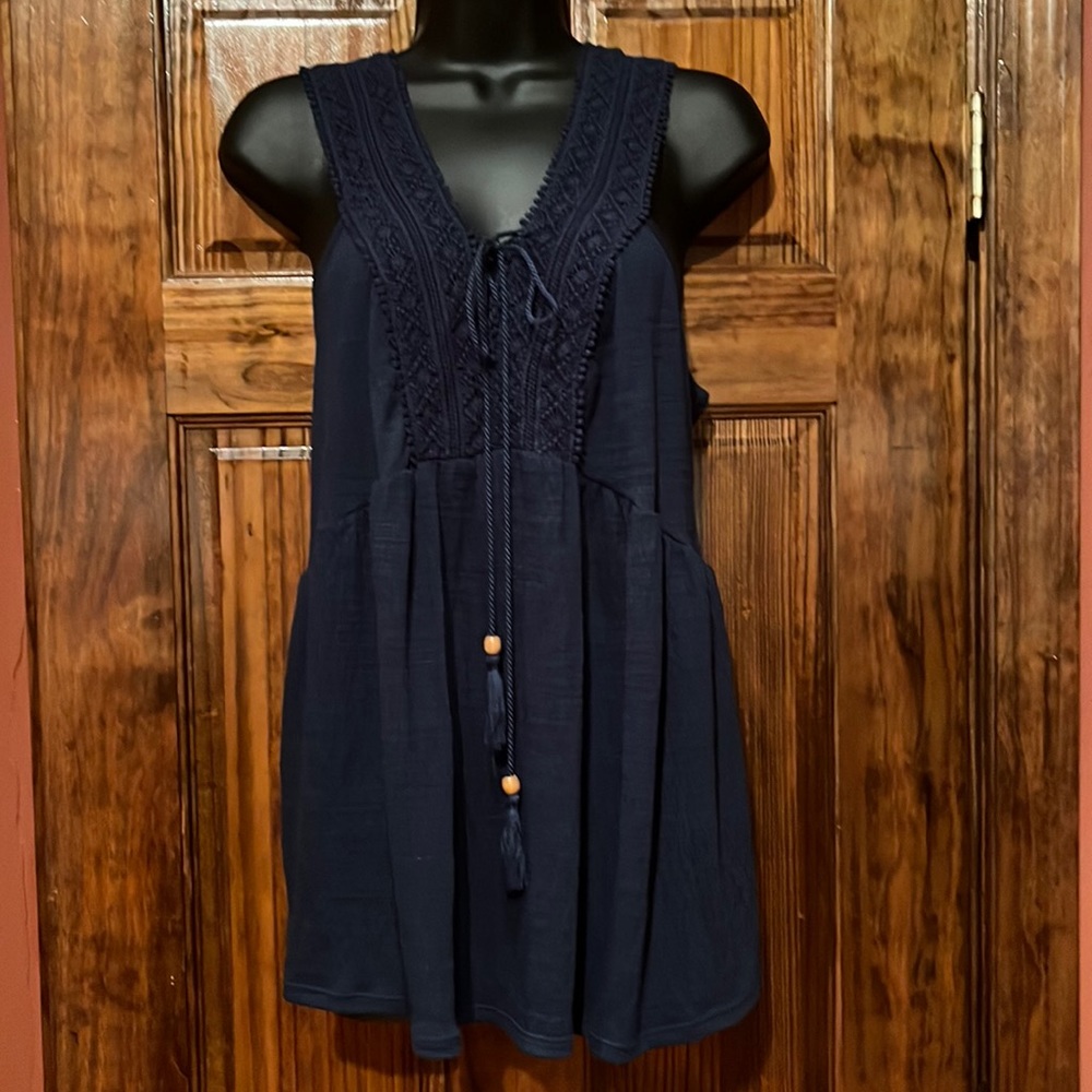 NWOT Navy Lace Trim Baby Doll